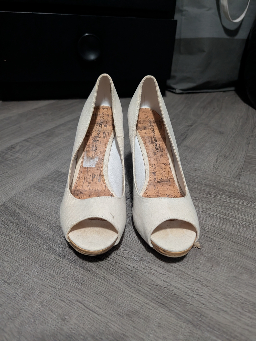 Classic Cream Peep-Toe Women's Pumps